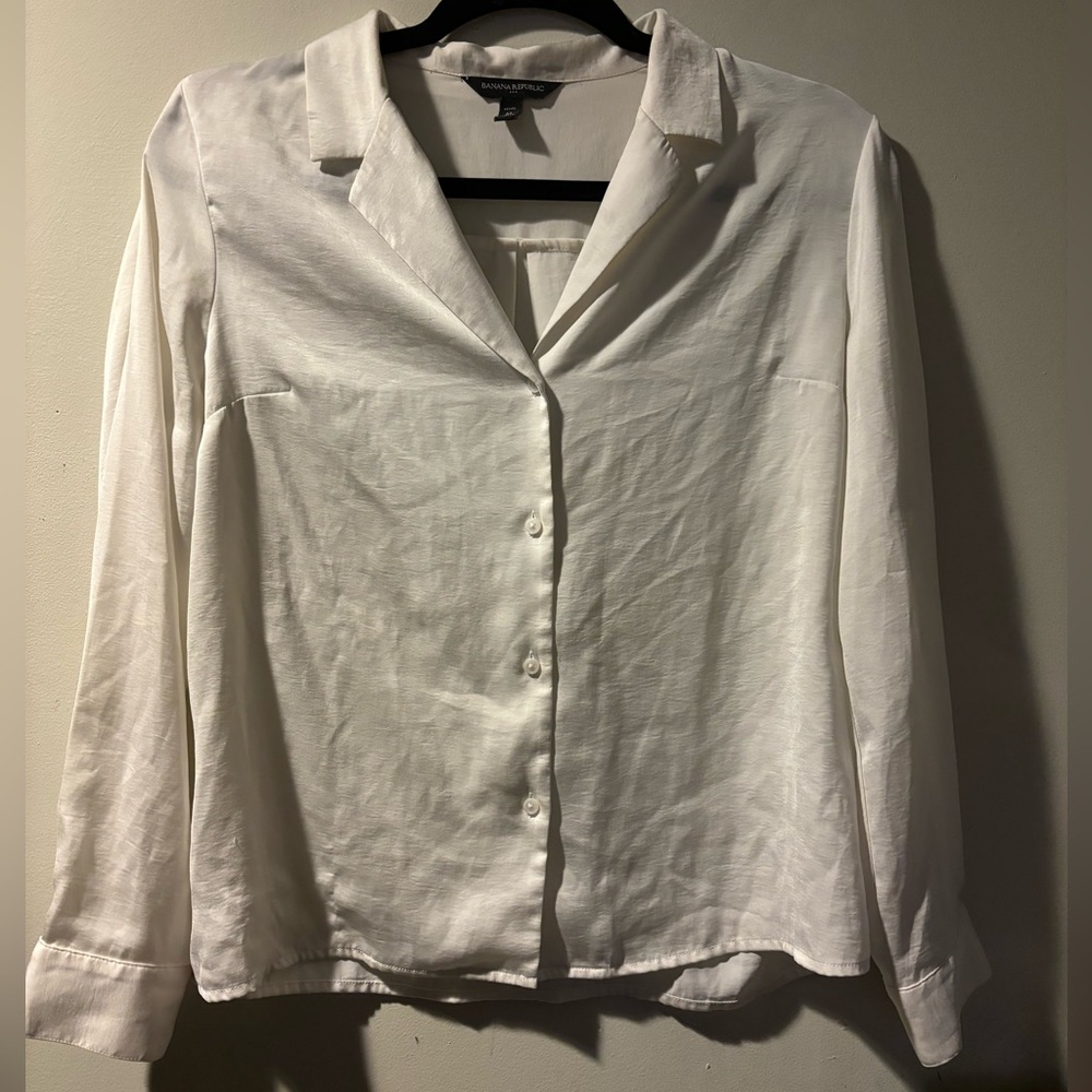 Banana Republic Cream Satin Blouse